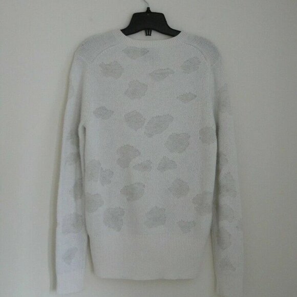 New 3.1 PHILLIP LIM Offwhite Wool Cashmere VNeck Floral Jacquard Knit Sweater XS - Picture 5 of 5